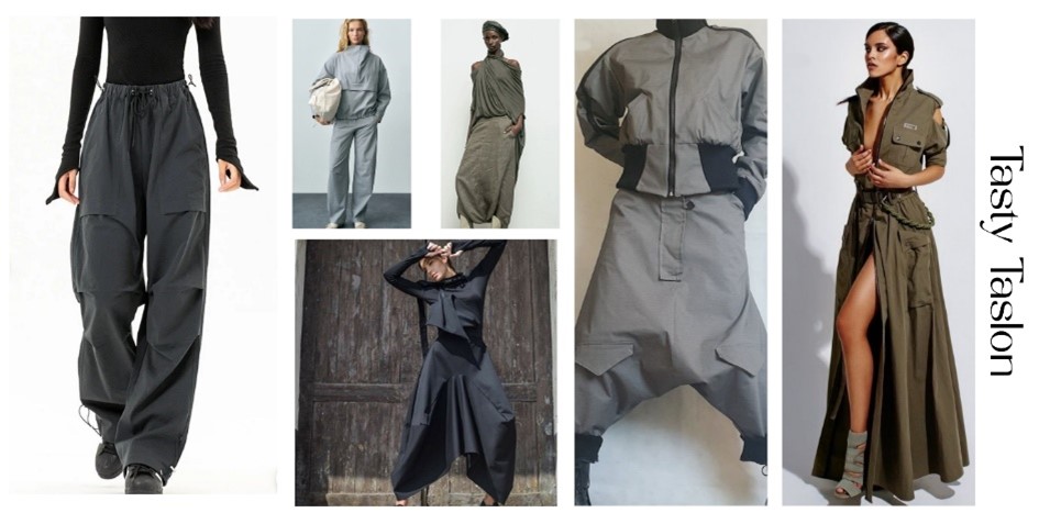 Collage of models wearing examples of utility wear