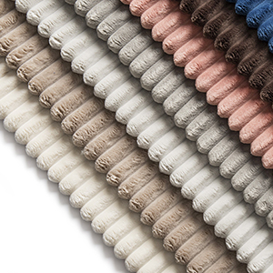 TONAL COLOUR DISPLAY OF CORDUROY FABRIC SAMPLES