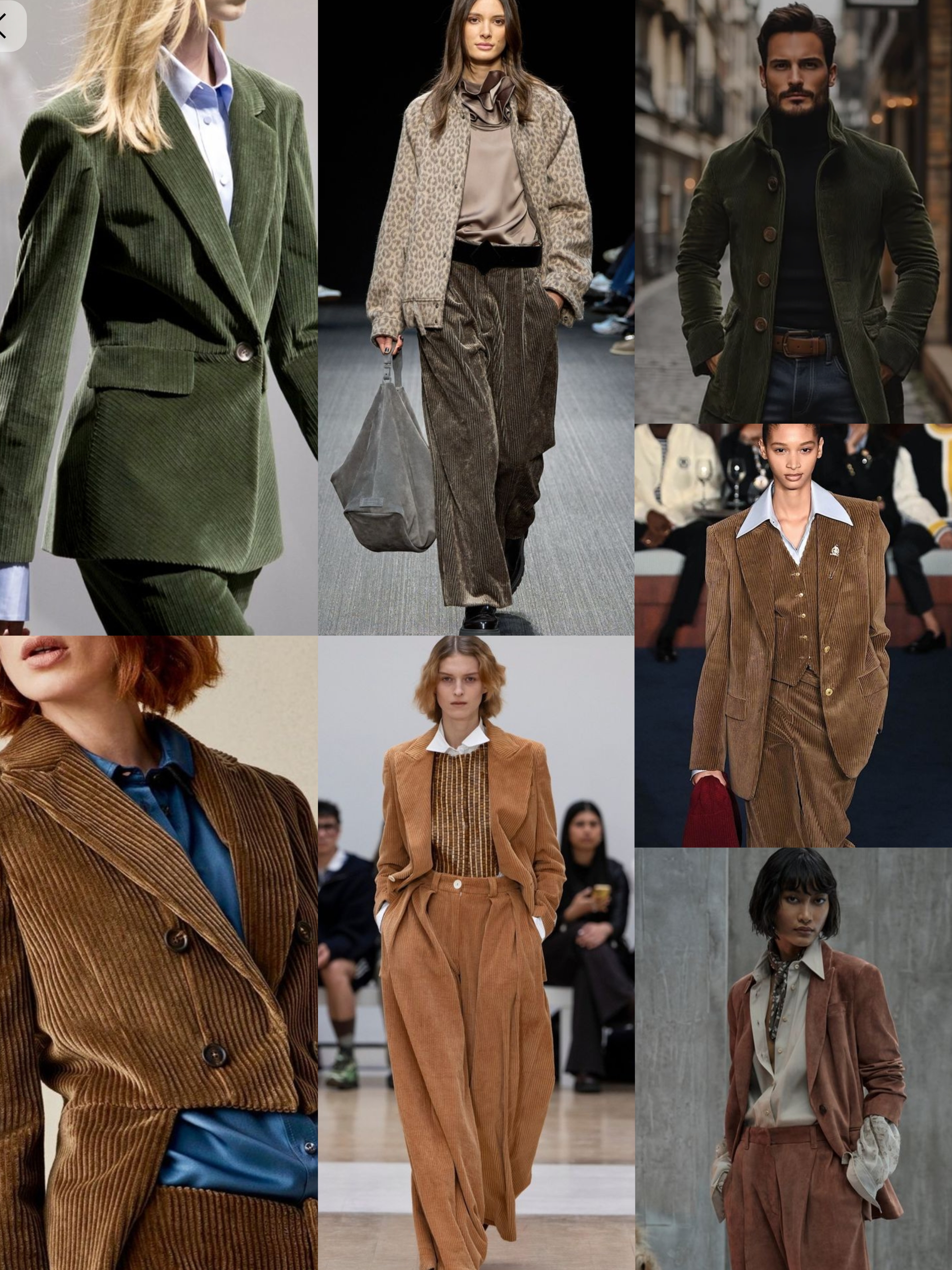 Models dressed in different colour corduroy blazers